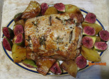Rôti de porc aux pommes de terre et figues
