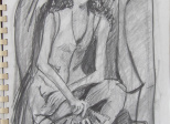 L'éventail - dessin jeux d'ombres et de lumière - 1992