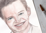 Hommage artistique à Matthew Perry : un portrait vibrant à l'aquarelle.