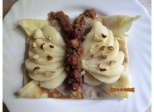 Crêpes Papillon à la crème de marrons, poires et noisettes