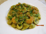 Orecchiette aux crevettes et petits pois