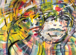 Joue contre joue - peinture au fil du temps - 2018