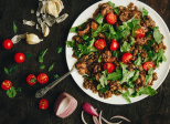 Salade de boulgour, tomates et concombres