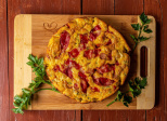Tarte au chèvre frais, bacon et artichauts