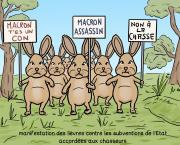 manif de lièvres contre la chasse
