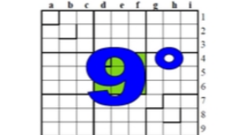 neuvième centrosudoku, avec la solution du huitième centrosudoku.