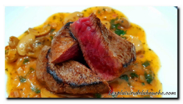 Pavé de rumsteck sauce chasseur