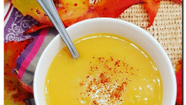 Velouté de citrouille au gingembre et piment d'Espelette