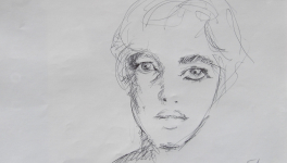 Dessins d'après les screen test d'Andy Warhol  shot between 1963 and 1966 -13 - Edie Sedgwick - 2018