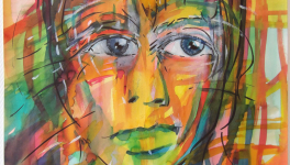 Son regard émouvant - Peinture au fil du temps -2017