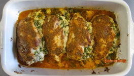 Blancs de poulet farcis aux épinards et fromage frais de chèvre - recette en vidéo