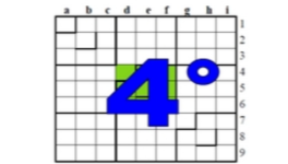 Quatrième centrosudoku, avec la solution du troisième centrosudoku.
