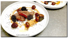 Pavé de cerf truffé et châtaignes au miel