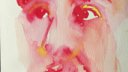 Carnets Dessins jeux de couleurs et d'ombres : Autoportrait d'après photo - 2016