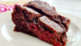 Brownie chocolat noir et framboises