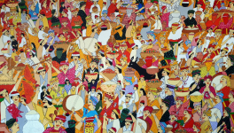 La Fête de LennayerAcrylique et encre de chine sur toile (70x80 cm)HAMSI Boubeker 2020