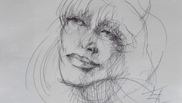 Dessins d'après les screen test d'Andy Warhol  shot between 1963 and 1966 -9 -Nico (4) - 2018