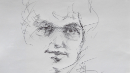 Dessins d'après les screen test d'Andy Warhol  shot between 1963 and 1966 -3 - Bob Dylan - 2018