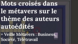 Mots croisés dans le métavers sur le thème des auteurs autoédités