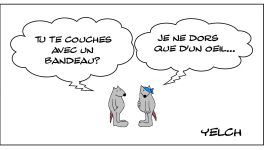 Le rat qui se couchait avec un bandeau sur l'oeil