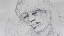 Dessins d'après les screen test d'Andy Warhol  shot between 1963 and 1966 -7 -Nico (2) - 2018