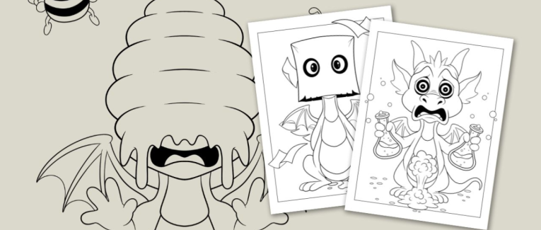 Mon premier livre à colorier : Une histoire de dragons.