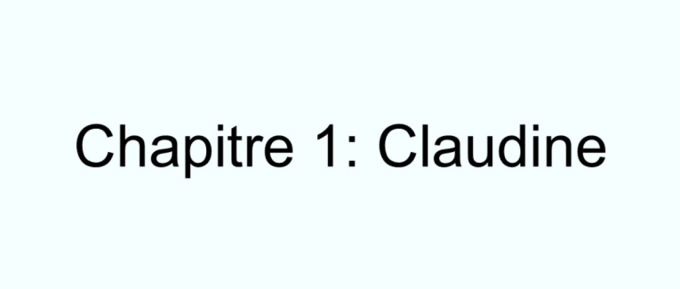 Chapitre 1: Claudine