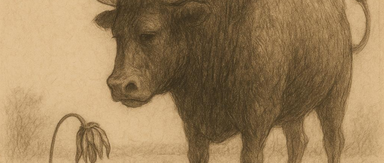 La fable du veau et de la fleur fanée