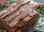 Bûche roulée chocolat vanille framboise