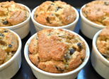 Soufflés de polenta aux champignons et romarin 