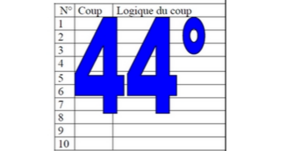 44° diagosudoku, avec la solution du quarante-troisième