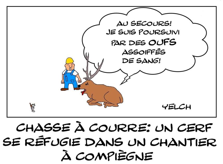 Chasse à courre sur un chantier