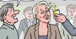 Marion Maréchal - Le Pen aspergée de bière