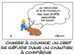 Chasse à courre sur un chantier