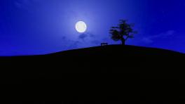 Marche de nuit sur la colline