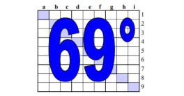 69° diagosudoku, avec la solution du soixante-huitième