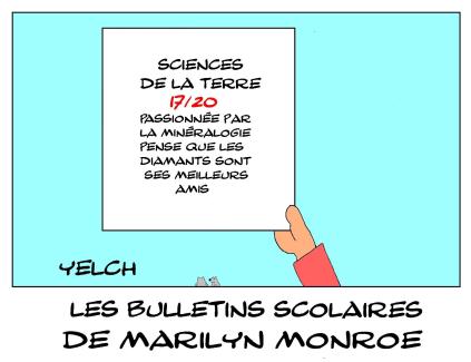 les bulletins scolaires de Marilyn Monroe: sciences de la terre