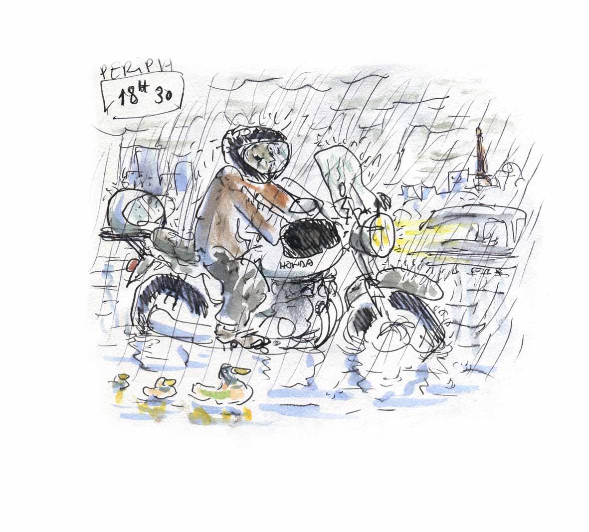 surpris par la pluie