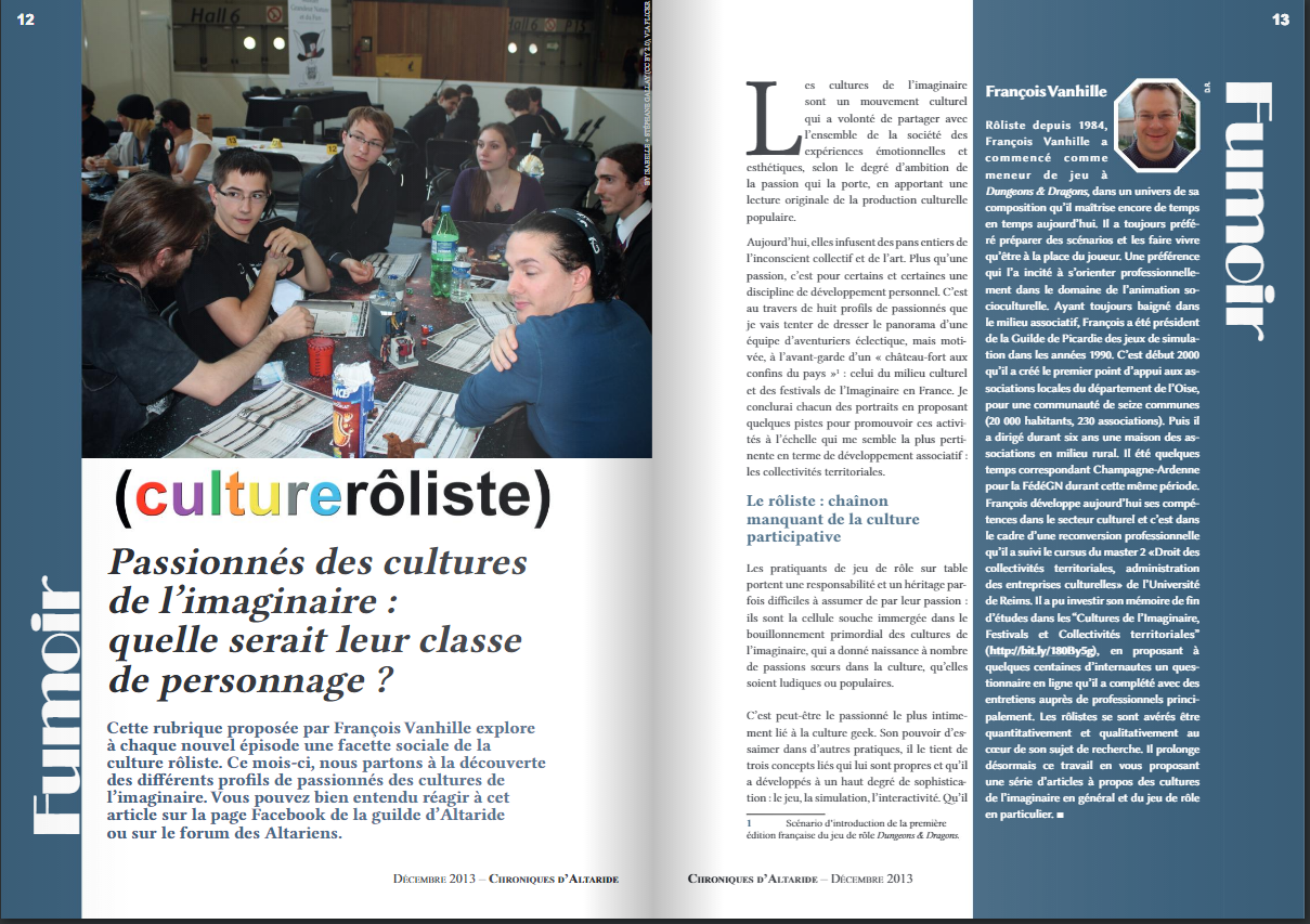 Passionnés des cultures de l’imaginaire : quelles serait leur classe de personnage ?