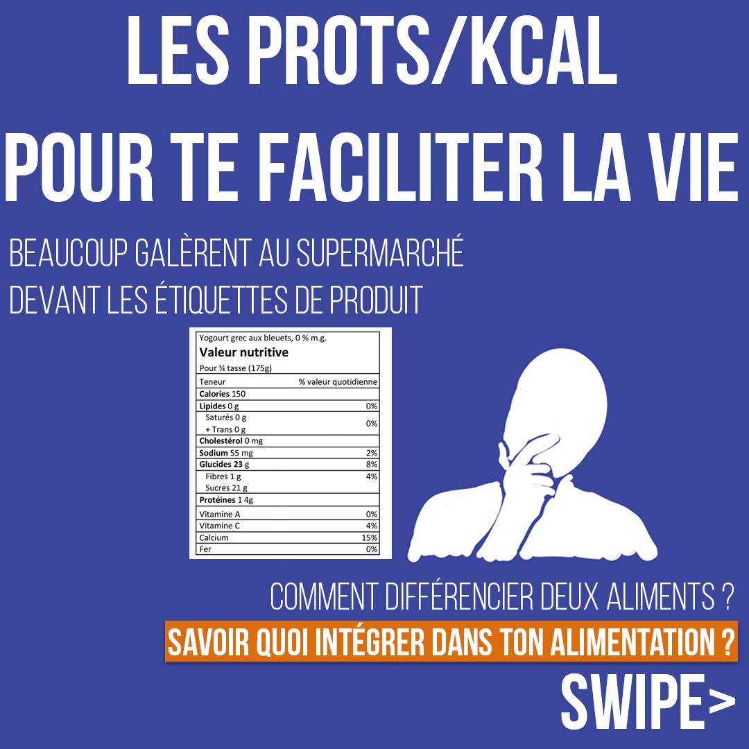 Les protéines/kcal pour te faciliter la vie