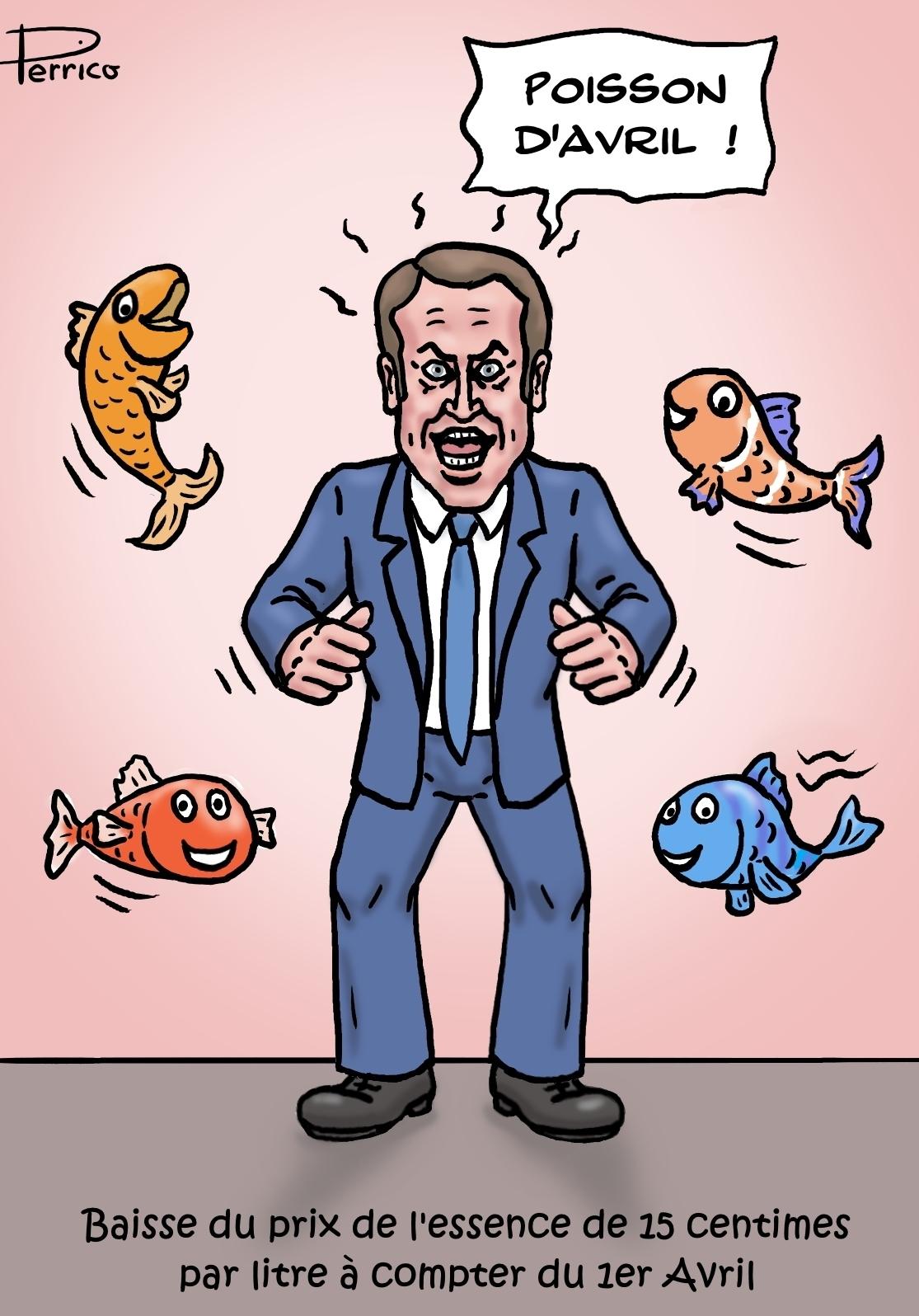 Macron et son poisson d'avril