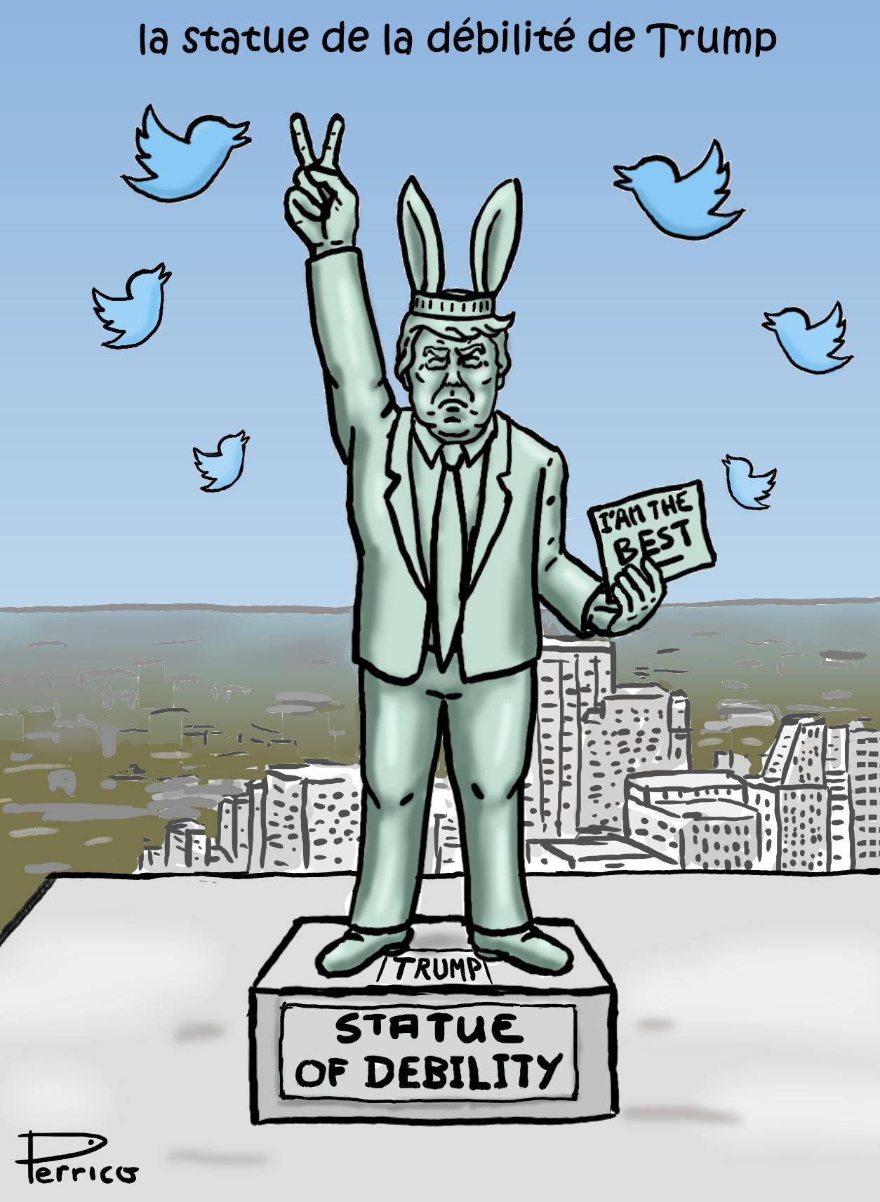 la statue de la débilité de Trump