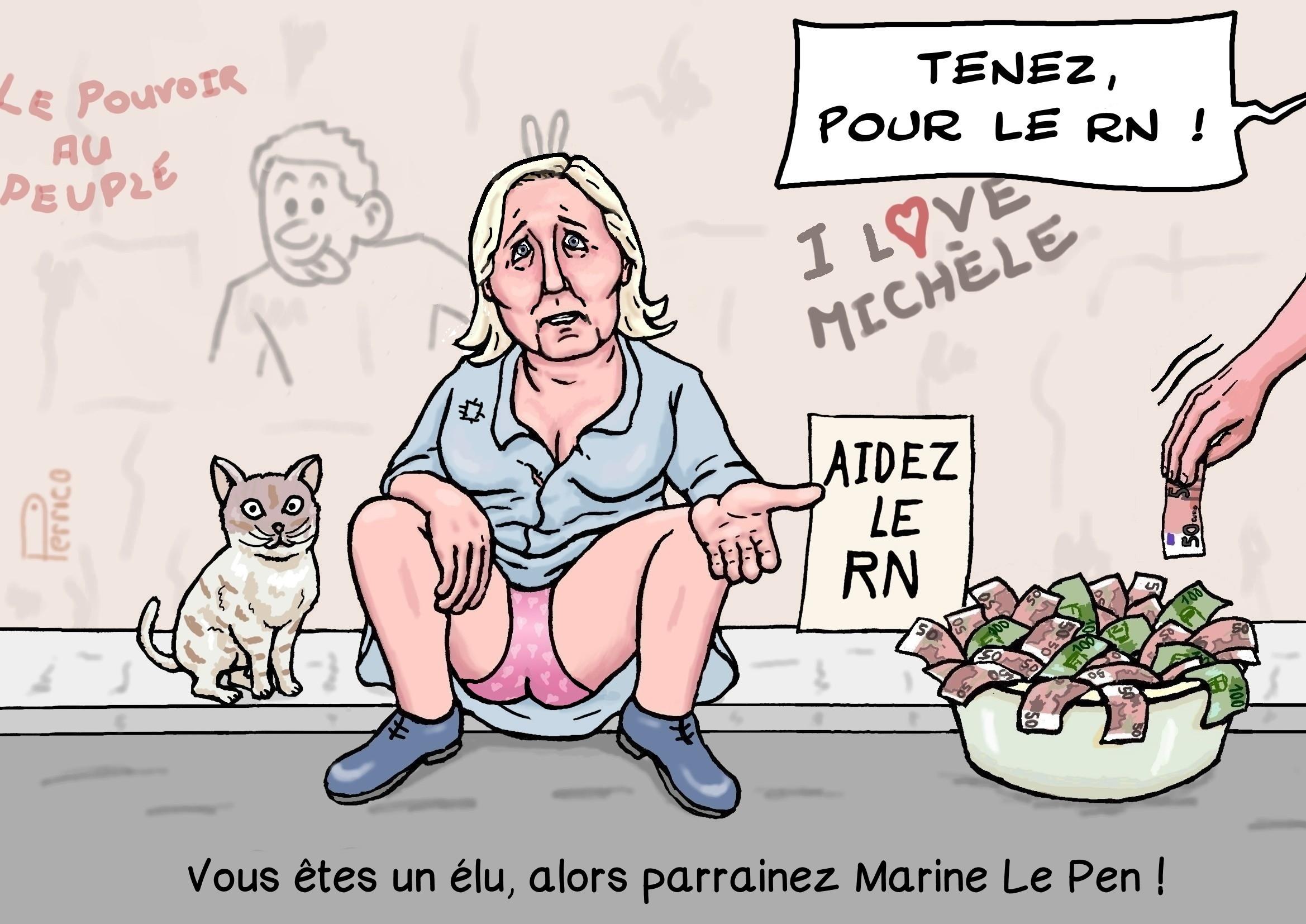 la course aux parrainages pour Marine Le Pen