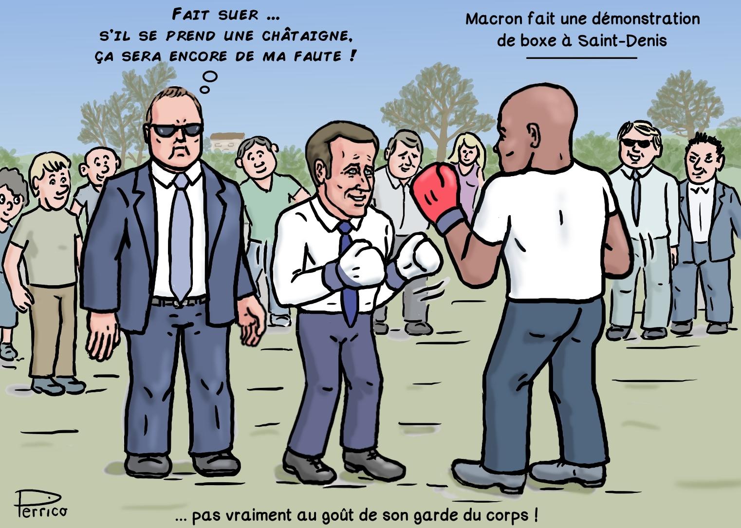 Macron le boxeur