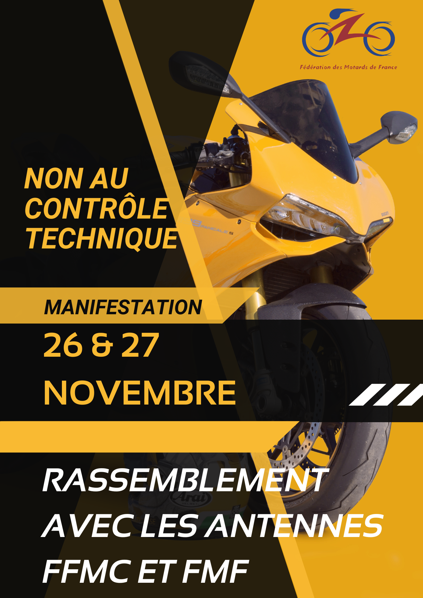 Manifestation nationale avec la FMF et nos confrères FFMC