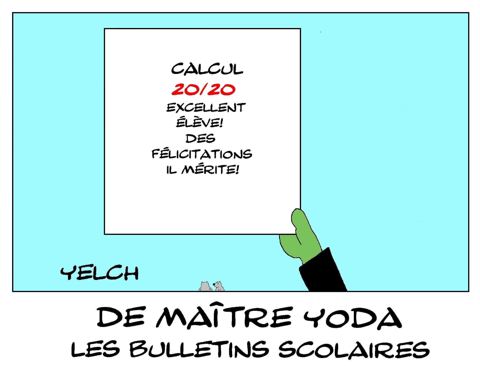 de Maître Yoda les bulletins scolaires : calcul