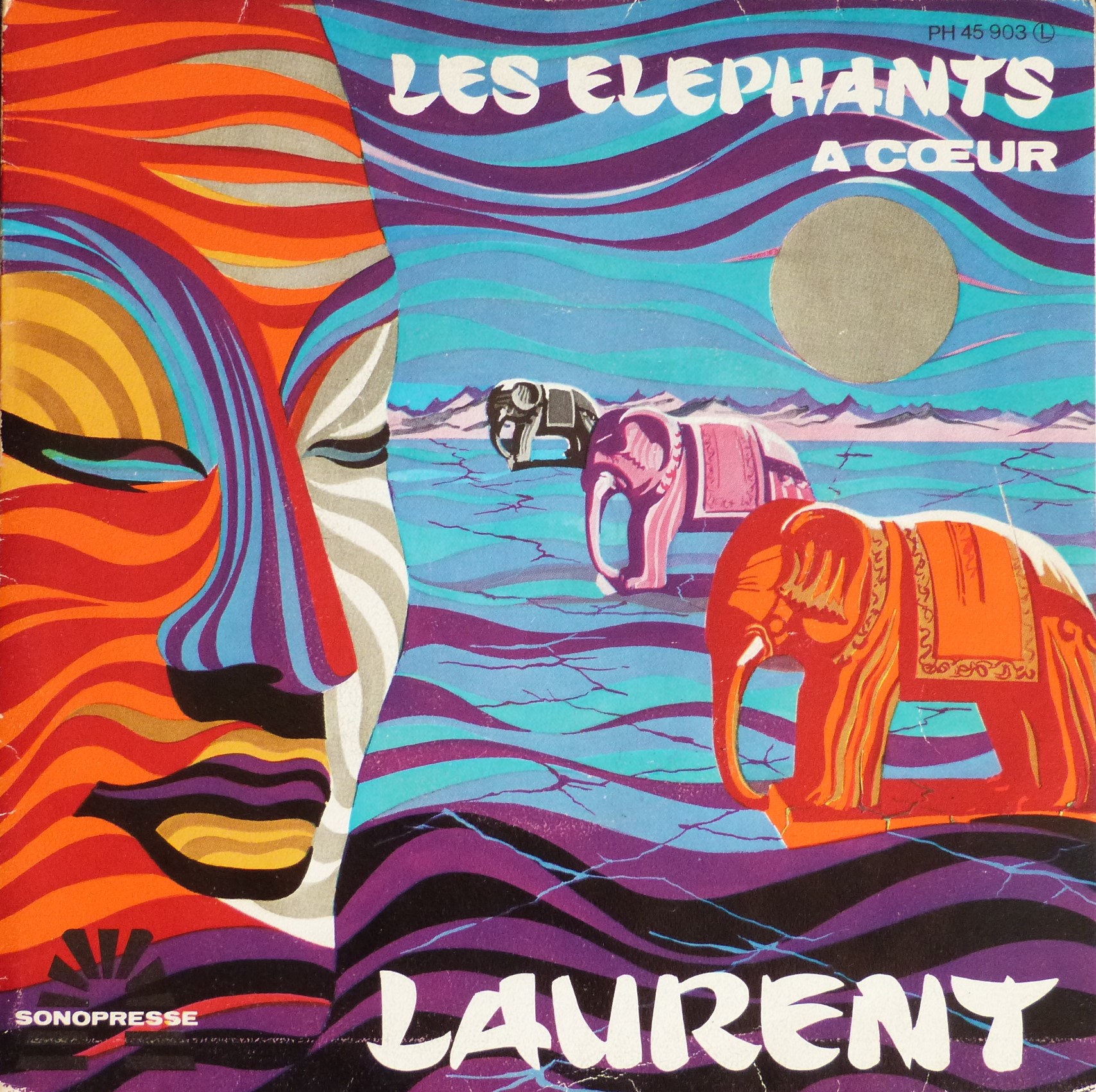 Laurent, Les Eléphants, pochette du 45 tours